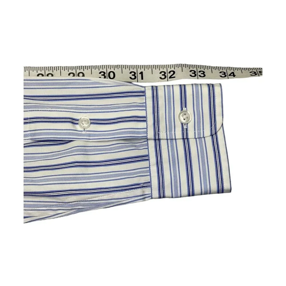 Ralph Lauren Rowing Club Boys 6 White Striped Long Sleeve Slim Fit Button Down - Picture 8 of 8